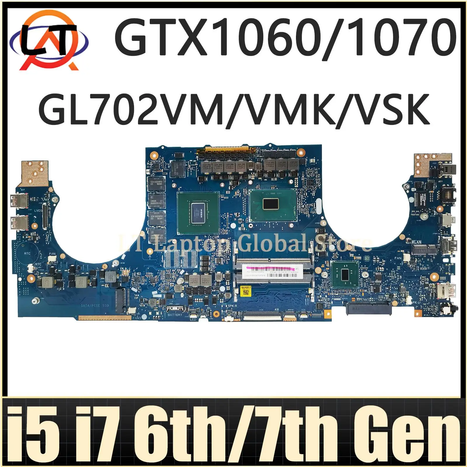 GL702VM Материнская Плата Для ноутбука ASUS FX70V GL702VMK GL702VSK GL702VS GL702VML GL702 Материнская плата I5 I7 GTX1060-3G/6G GTX1070/8G