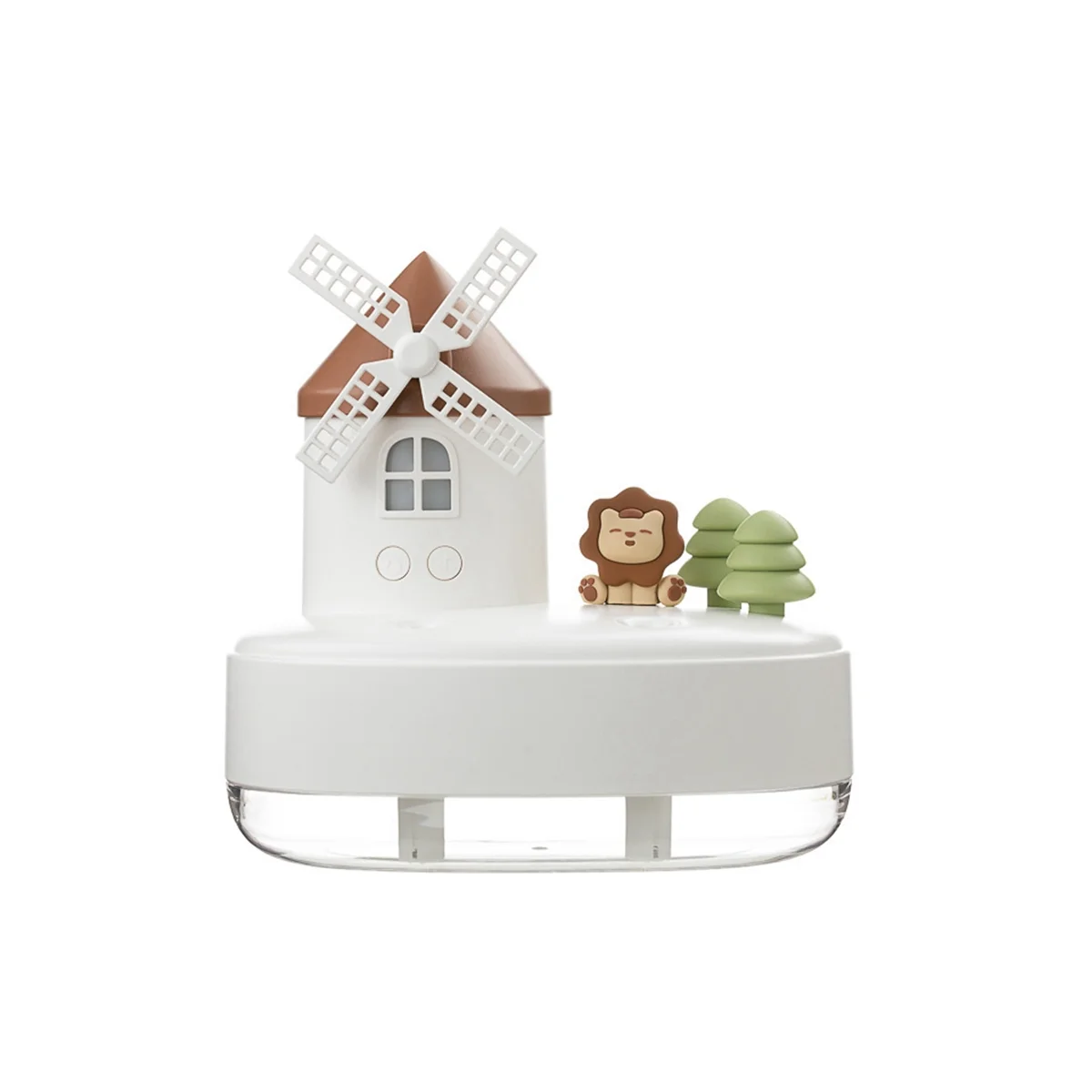Увлажнитель Воздуха Windmill Mini Desktop Cute Pet Humidifier Увлажнитель Прохладного Тумана с Музыкальной Шкатулкой и Ночником (Белый)