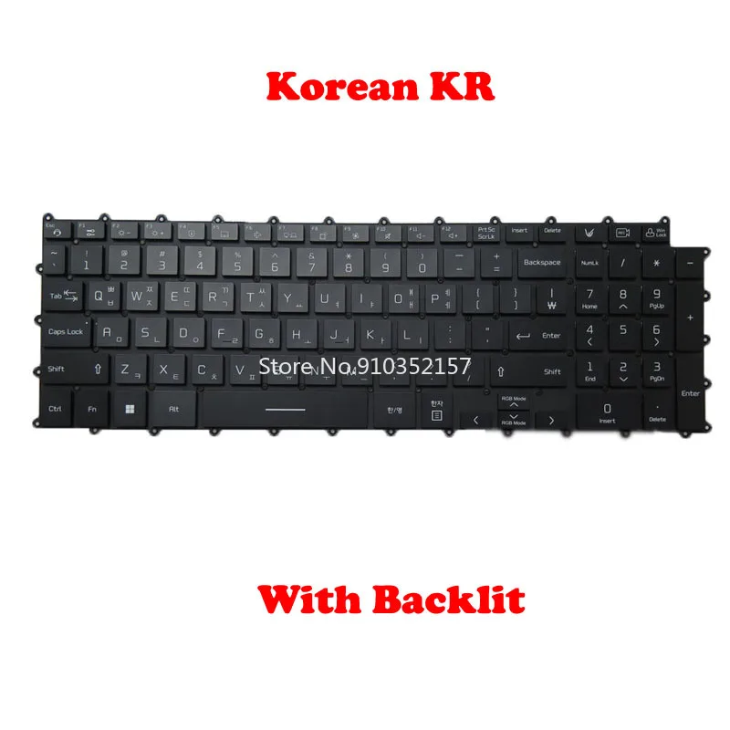 Клавиатура с подсветкой для Ноутбука LG SG-B0370-XRA SN8102BR AEW74230601 Корейский KR Черный Без Рамки
