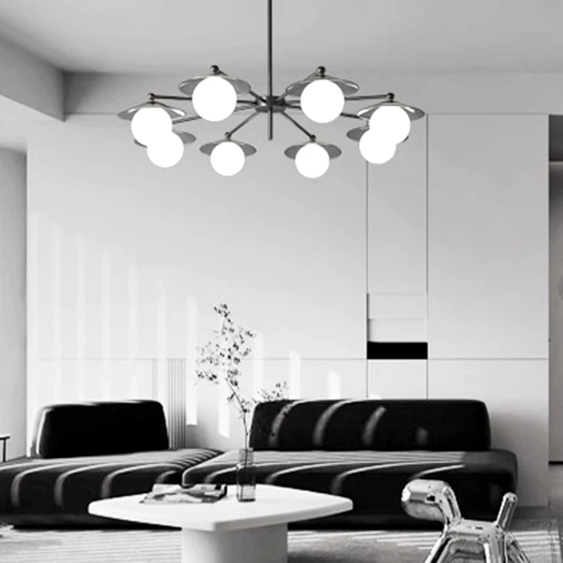 Современный стиль минималистской спальни светодиодная люстра с медным светом роскошная гостиная потолочный светильник из скандинавского стекла прикроватная маленькая люстра