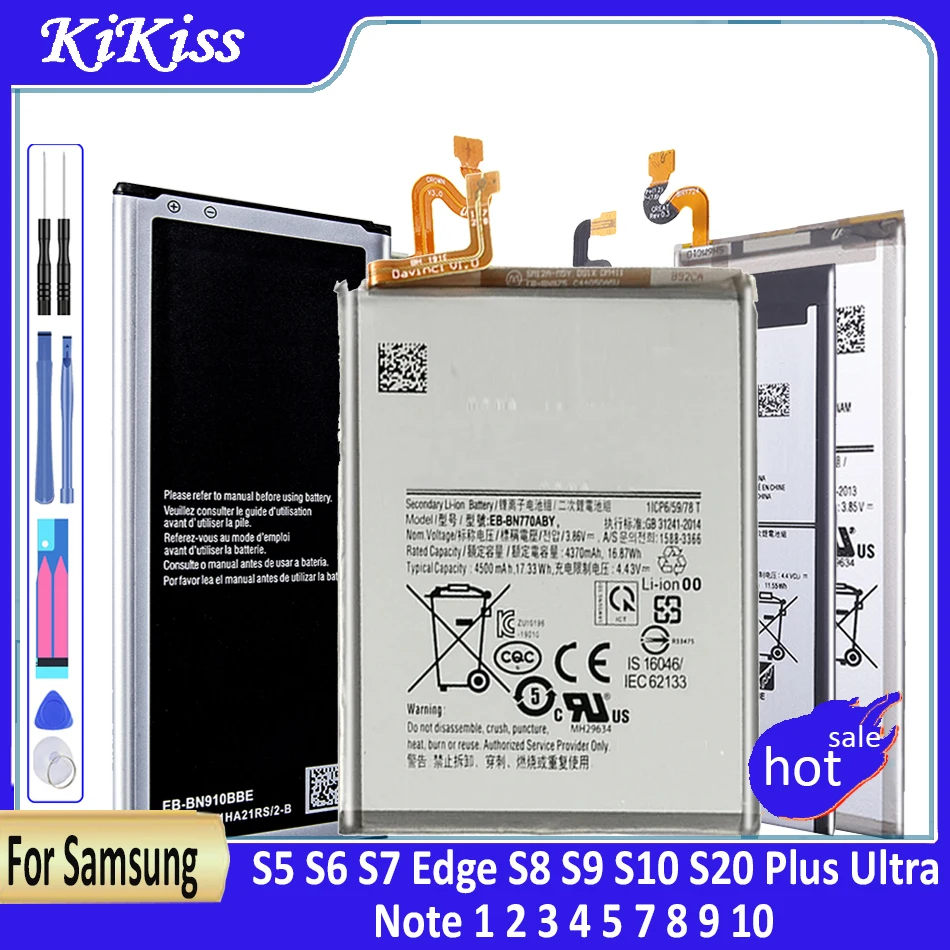 Аккумулятор для Samsung Galaxy Note 1 2 3 4 5 7 8 9 10/ S5 S6 S7 Edge S8 S9 S10 S20 Plus Ultra G930 G930F/A N910 G900F G920F G935F