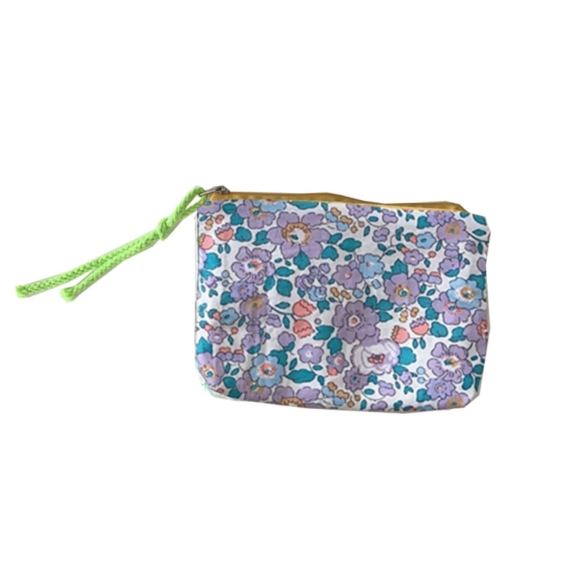 Косметичка с цветочным принтом, дорожная косметичка, портативная маленькая сумка-органайзер для туалетных принадлежностей для женщин и девочек