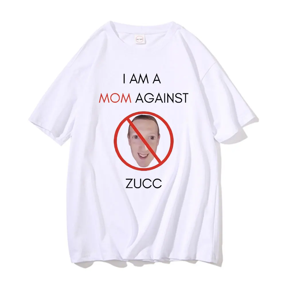 Проклятый Мем Facebook, Мем Марка Цукерберга, Футболки с коротким рукавом, Забавная футболка I Am A Mom Against ZUCC, Топы Оверсайз, Уличная одежда