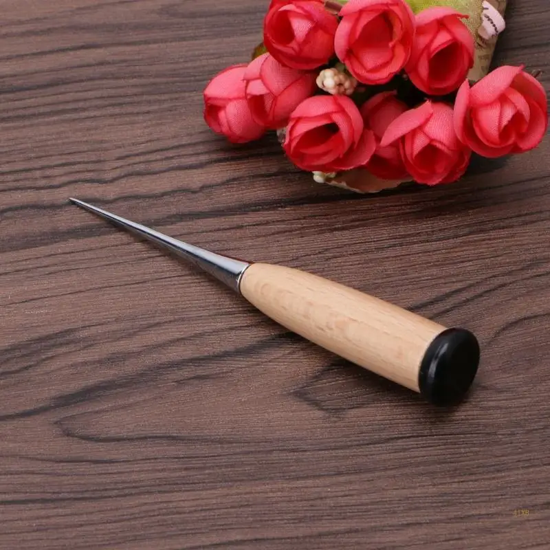 Шило для изготовления кожаных изделий 41XB Инструмент для изготовления отверстий Деревянная ручка для шитья, прошивки, перфорации