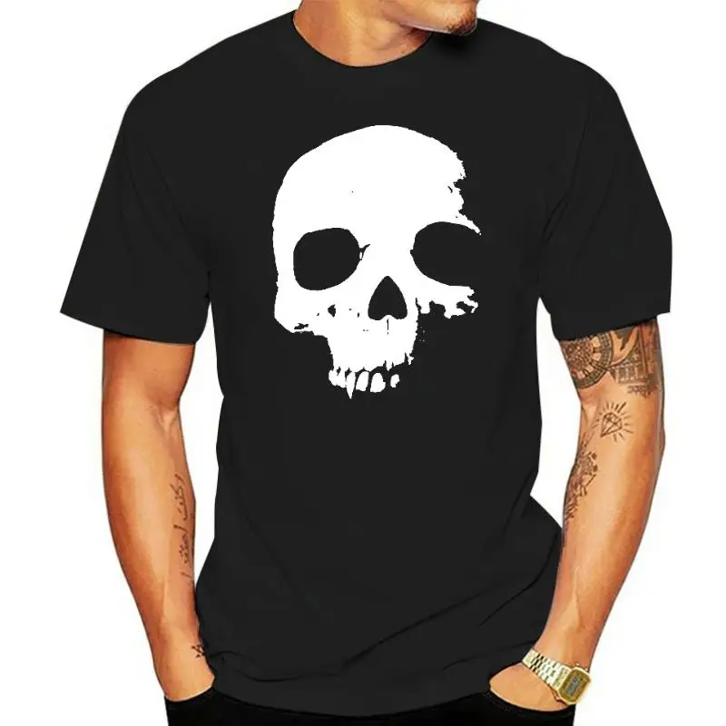 Женская футболка с черепом вампира, мужская футболка с трафаретным принтом
