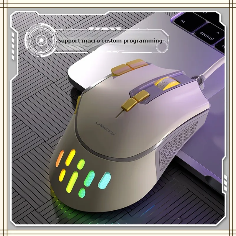 2023 Новая Rgb Bluetooth Мышь Беспроводная Игровая Мышь 12800 точек на дюйм 8-клавишная Программируемая Эргономичная Для киберспортивных Геймерских Мышей Портативных ПК