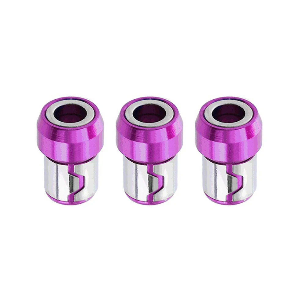 Фиолетовые магнитные отвертки с намагничивающими головками, магнитное кольцо с шестигранной головкой 6,35 мм, противоскользящие инструменты с сильной магнитной катушкой