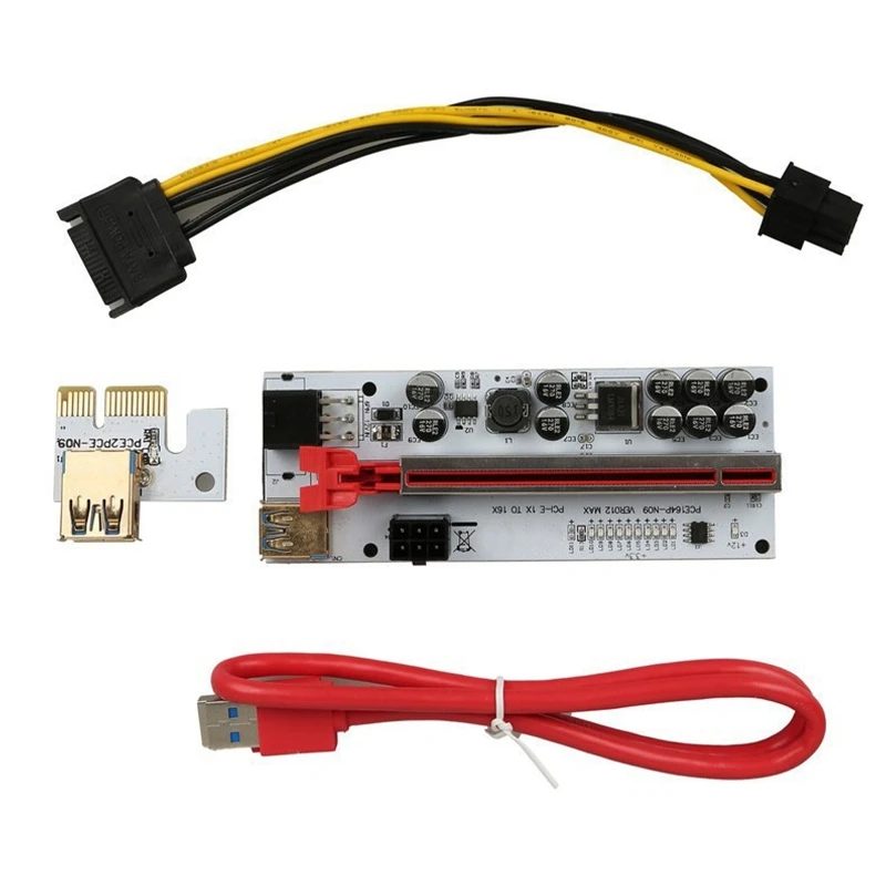 PCIE Riser USB3.0 Высокоскоростная Видеокарта PCIE Adapter Card От 1X До 16X VER012 Expander PCIE Riser Card Для майнинга