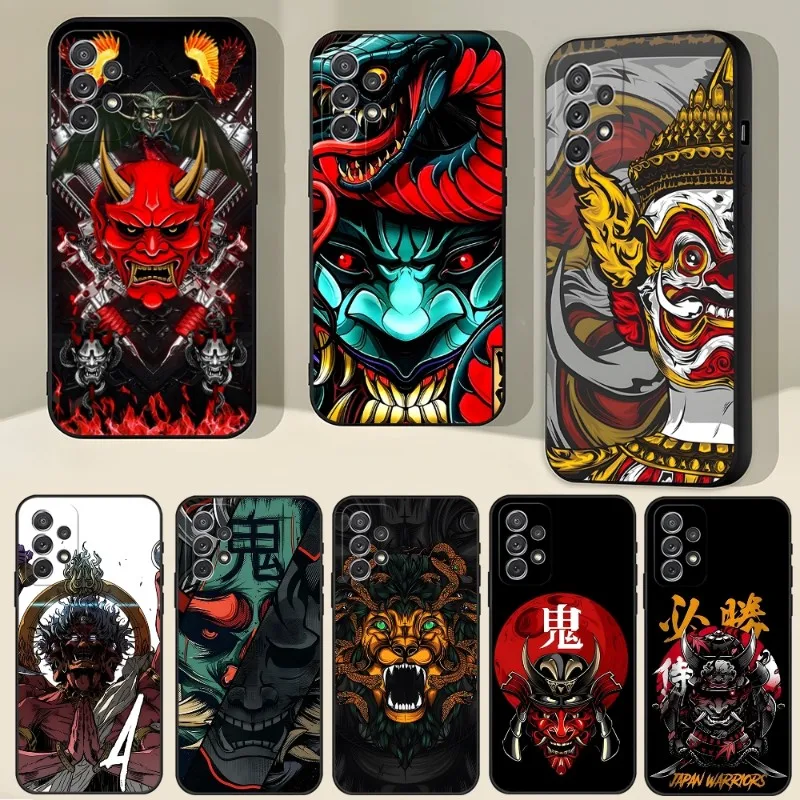 Чехол для телефона Samurai Oni Mask Для Samsung Galaxy A13 A52 A53 A73 A32 A51 A23 A22 A12 A02s A20e A40 A50 A21 A72 A70 Чехол
