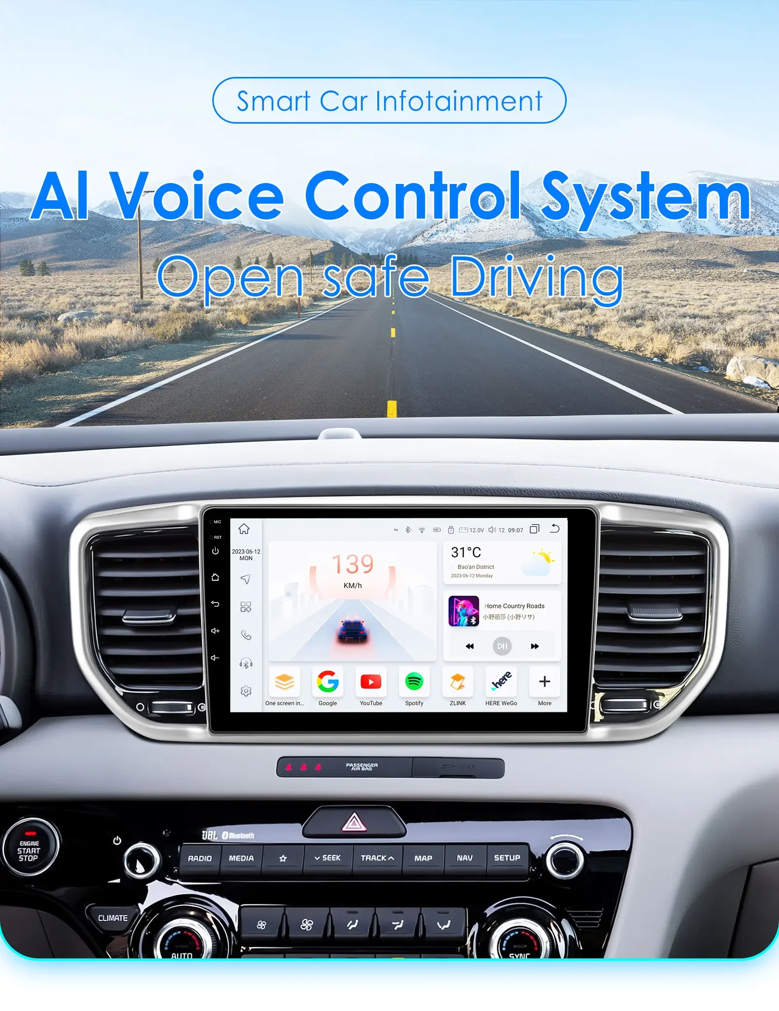 Автомобильный Мультимедийный видеоплеер авторадио Android для Kia Sportage 4 QI KX5 2018 2019 2020 2021 Carplay GPS navi Стерео Головное устройство