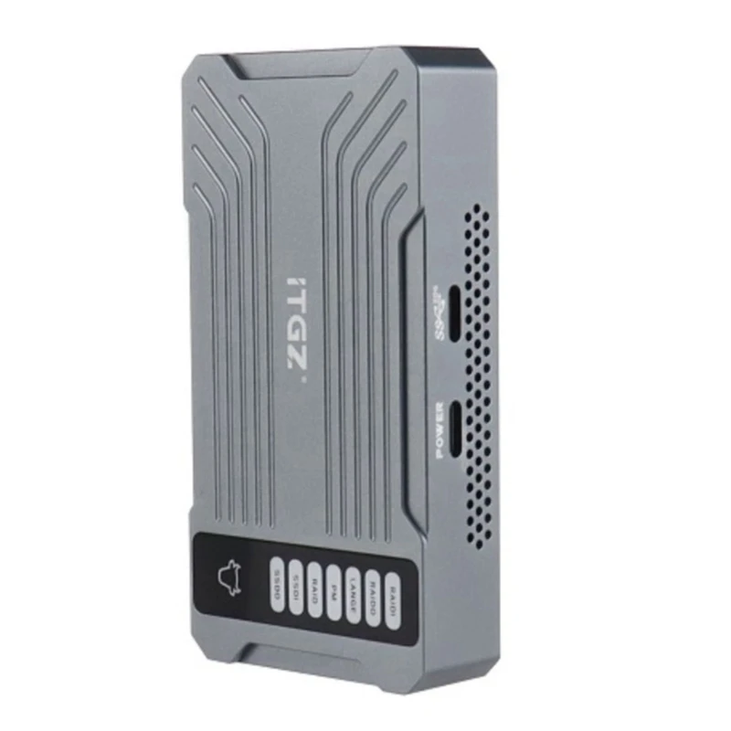 ITGZ M.2 NVME SSD RAID с двумя отсеками для жесткого диска твердотельный корпус Коробка для жесткого диска Массив Корпус мобильного жесткого диска TYPE-C USB3.2 GEN2X2 20 Гбит/с