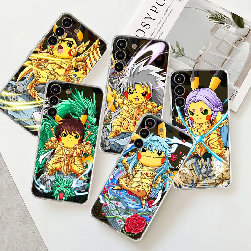 Чехол Для телефона Samsung Galaxy Note 20 5G S21 Ultra 10Lite 9 8 S20 Plus S23 S9 S22 Прозрачная Крышка Pokemon Animes Saint Seiyas