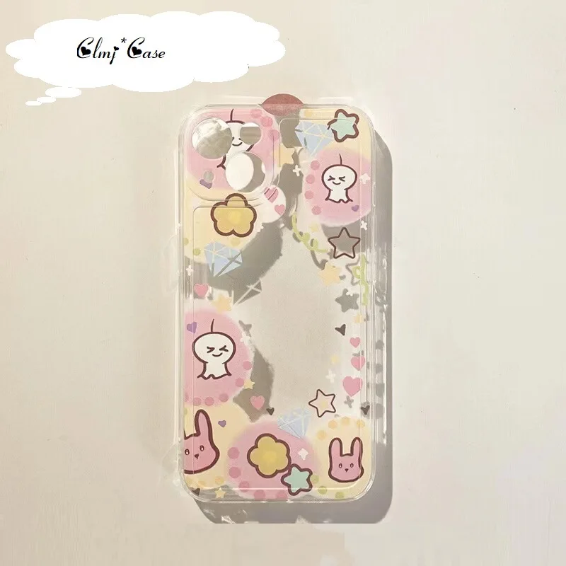Clmj Мультяшный чехол для телефона Cute Rabbit Star для iPhone 11 12 Mini 13 14 Pro XR X XS Max Se 2020 7 8 Plus Силиконовый защитный чехол