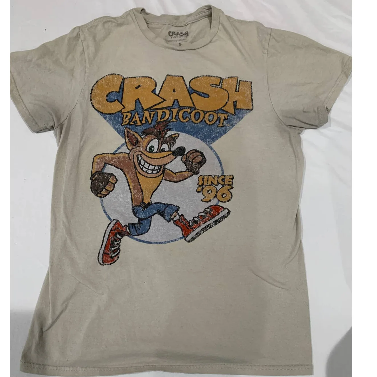 Белая футболка Crash Bandicoot с 96 года, размер S