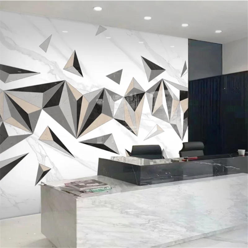 пользовательские обои beibehang 3d современный светлый роскошный геометрический фон для обработки камня фоновые обои для гостиной спальни