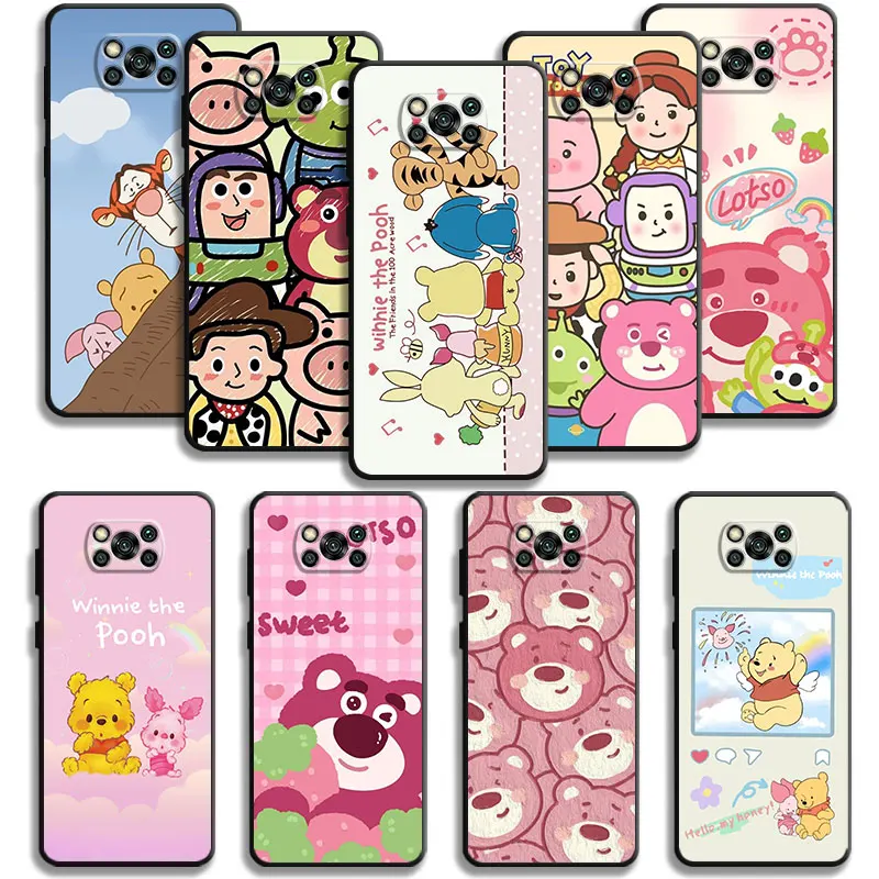 Чехол для Телефона Xiaomi POCO X3 NFC X4Pro X5 M3 F5 Pro F1 для Mi 11 12 Lite 13 10T 11T 12X 9 9T Disney Toy Story Pooh Bear Lotso