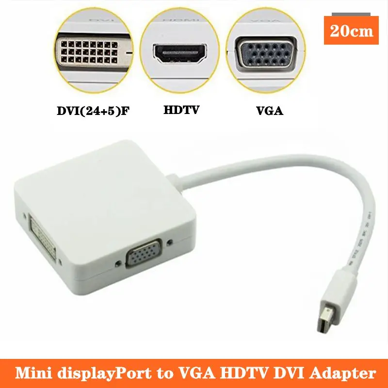 Кабель-адаптер Mini DisplayPort Mini DP Thunderbolt, совместимый с VGA HDMI DVI