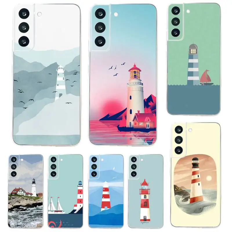 Чехол для телефона Sea Lighthouse для Samsung Galaxy A71,70,52,51,40,31, Прозрачный чехол A50, 30S, 21S, 03S, Note20ultra