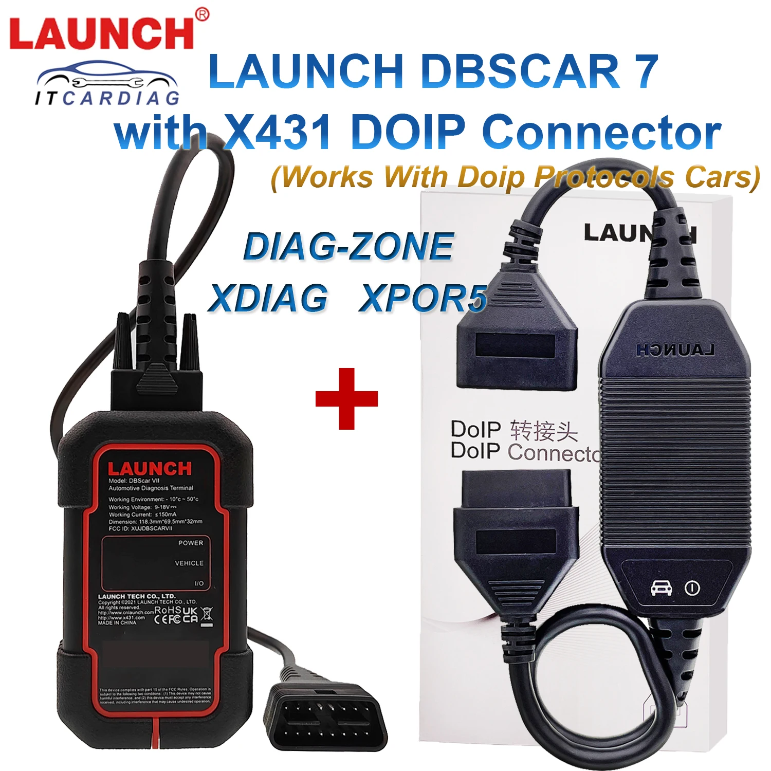 Запуск кабеля DOIP С Разъемом DIOP 16Pin Adapter и DBScar7 DBScar 7 DBScar VII Работа С Протоколами DIOP Поддержка автомобилей XPOR5 XDIAG