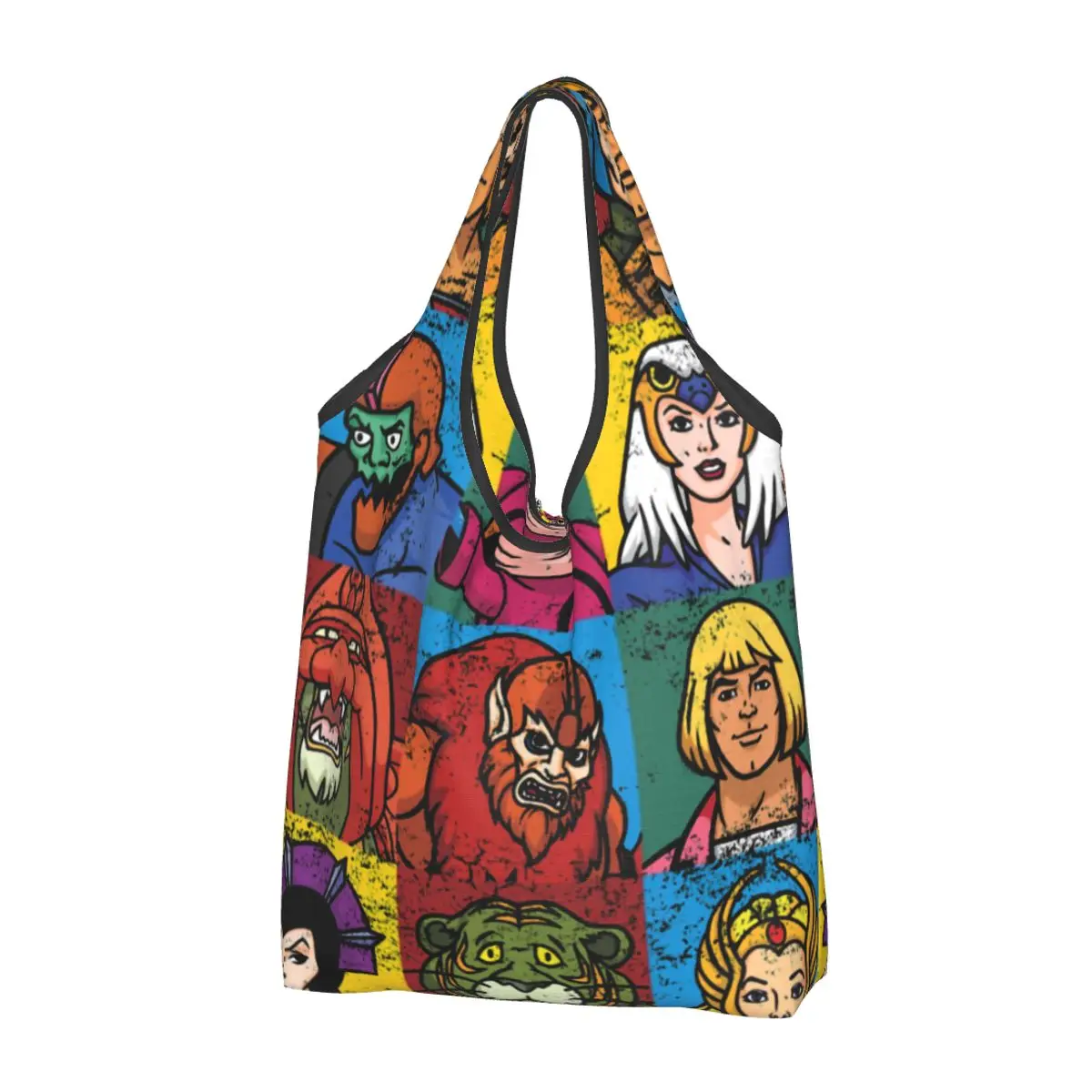 Многоразовые продуктовые сумки He-Man And Friends, перерабатываемые Складная экологичная сумка для покупок Masters of the Universe, которую можно стирать с чехлом