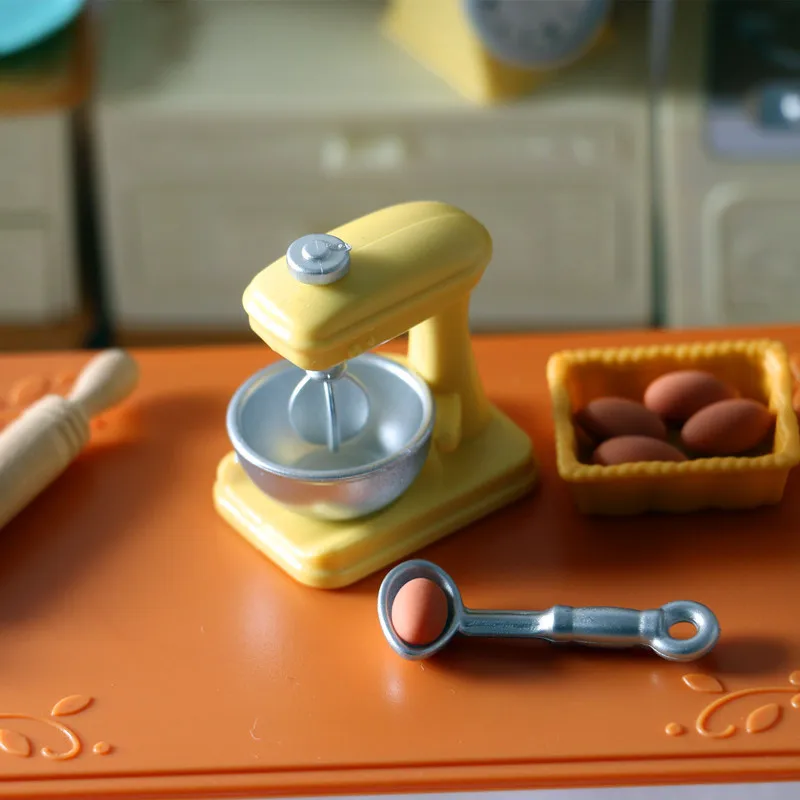 Имитация МИНИ-блендера Миниатюрные предметы для кукольного домика Электрический блендер для взбивания яиц Модель для выпечки BJD Аксессуары для кукольного дома 3 шт.