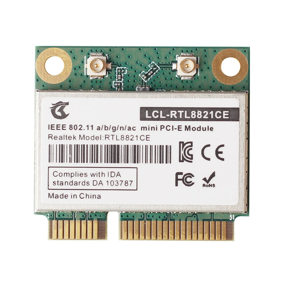 RTL8821CE 802.11AC для Bluetooth 4.2 433 Мбит/с 2.4 ГГц/5 ГГц Двухдиапазонная Мини-КАРТА PCIe WiFi Поддержка RTL8821