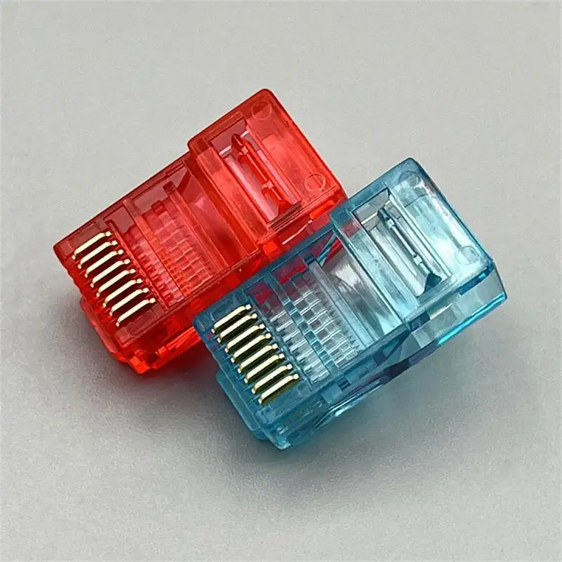 Кабели Ethernet, Модульная вилка, Сетевой разъем RJ-45 Crystal Heads Cat5, Цвет Cat5e, Позолоченный кабель