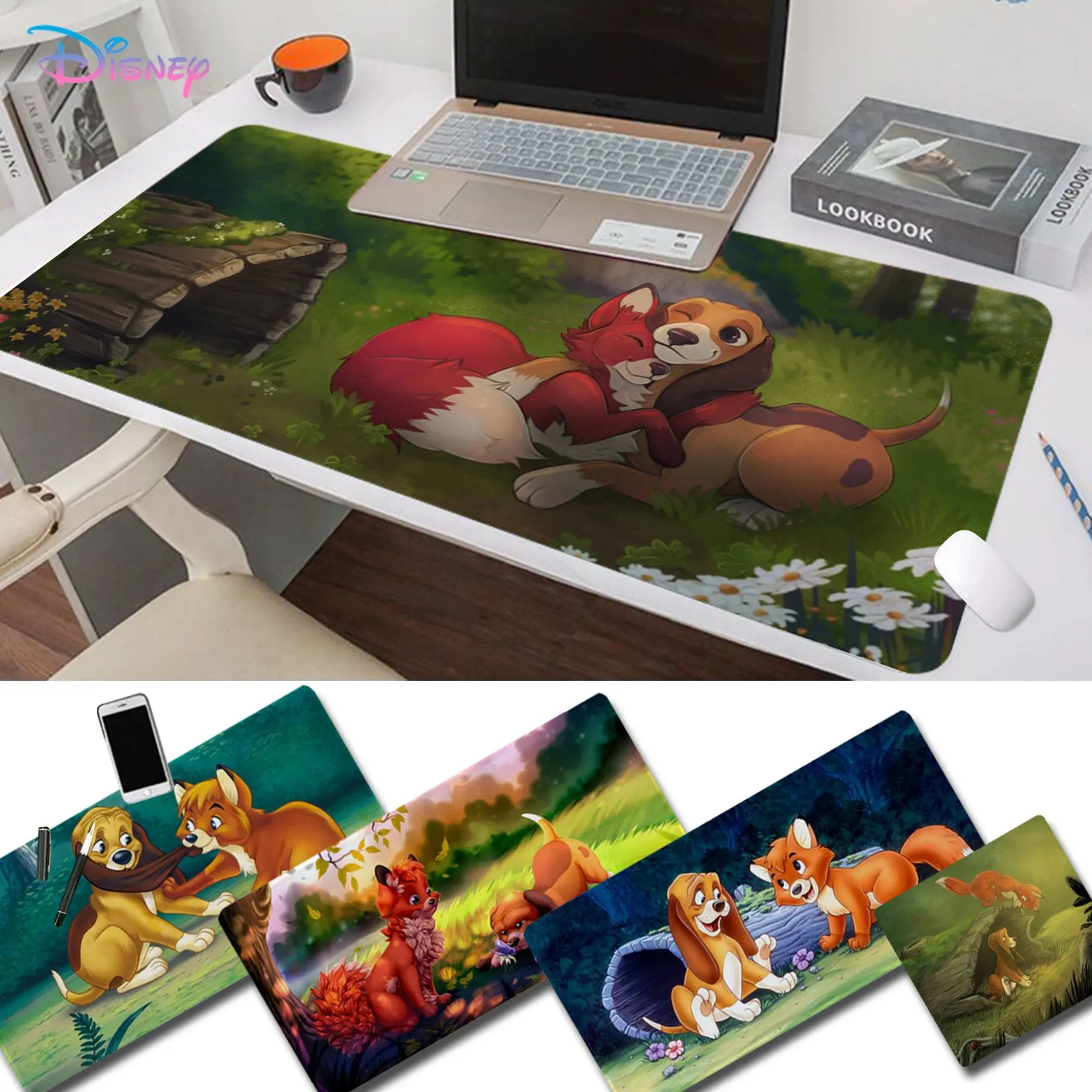 Коврик для мыши Disney Fox and the Hound Забавный красивый аниме коврик для мыши Размер коврика для письменного стола Kawaii для девочек-подростков в спальню