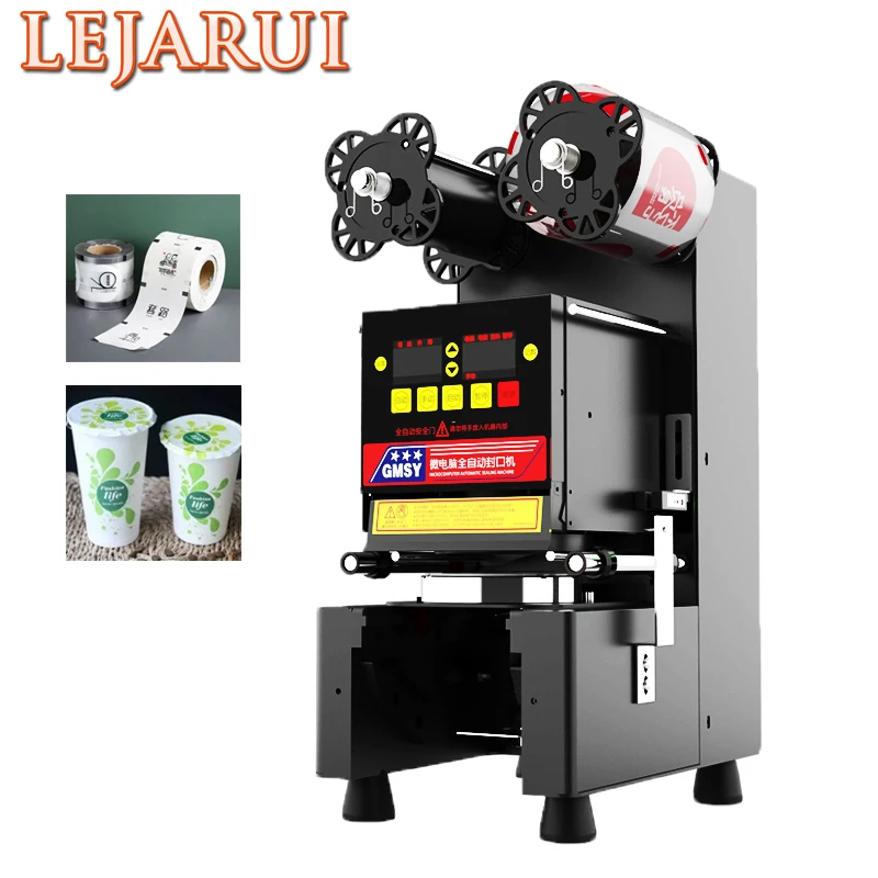 Полностью автоматическая машина для запечатывания пластиковых стаканчиков для молочного чая в магазине