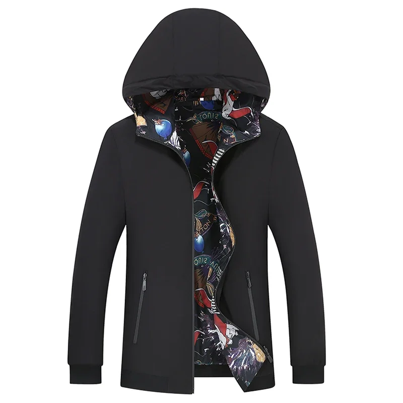 Высококачественная модная повседневная бизнес-элита S-3XL, для вечеринок, для работы, путешествий, покупок, тонкая мужская куртка с капюшоном, обратимая куртка