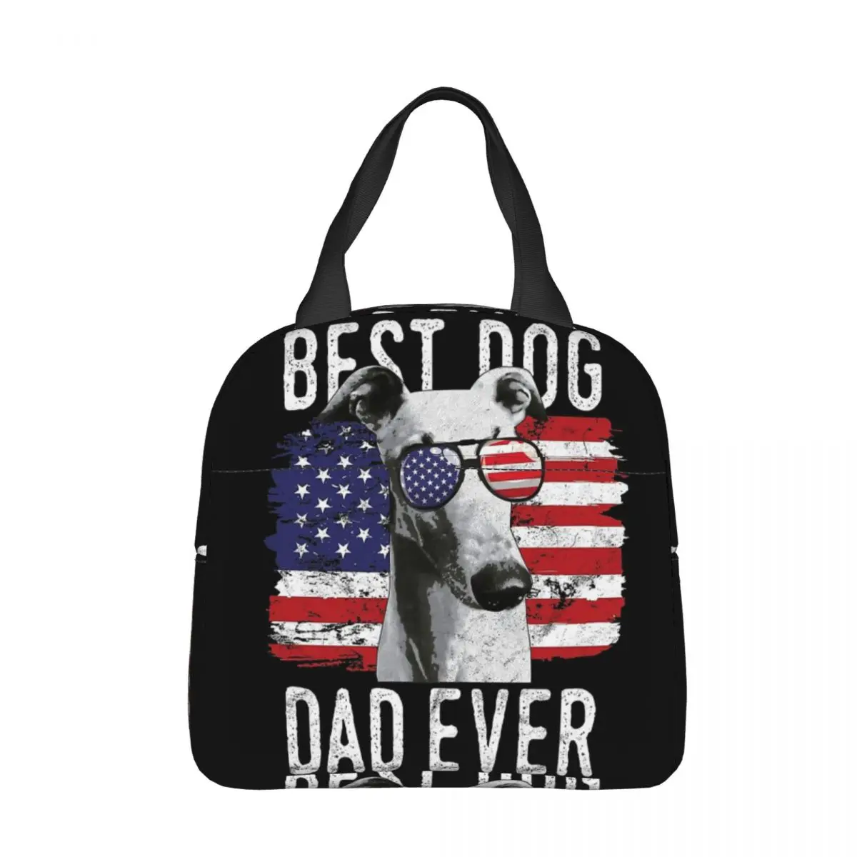 Американский флаг, Лучший папа собаки, США, Ланч-бокс, Джерихаунд, Борзые, Собака Для детей, Алюминиевая сумка, фольга, Портативный ланч-бокс