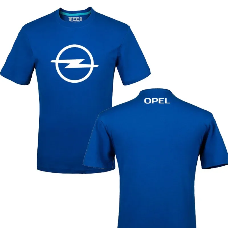 Креативный дизайн 2024, футболка с логотипом Opel, однотонная хлопковая футболка, Мужская футболка с коротким рукавом в новом стиле.