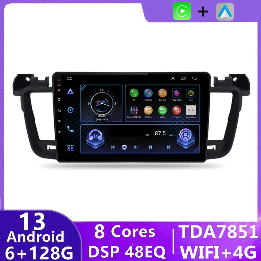 4G Беспроводной Carplay IPS Экран 2din Android Авторадио для Peugeot 508 508SW 2011-2018 Автомобильный Радио Мультимедийный Видеоплеер Стерео
