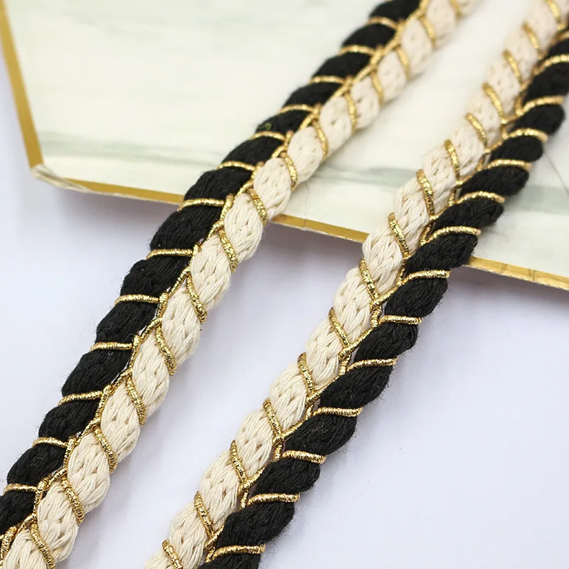 Отделка золотой нитью 10 ярдов кружевной ленты для аксессуаров для шитья костюмов Отделка для поделок ручной работы