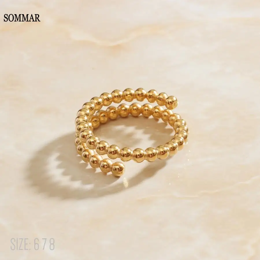 Подвески из смолы SOMMAR золотого цвета, размер 6, 7, 8, Девичьи обручальные кольца, двойные бусины, цены в евро, летние украшения