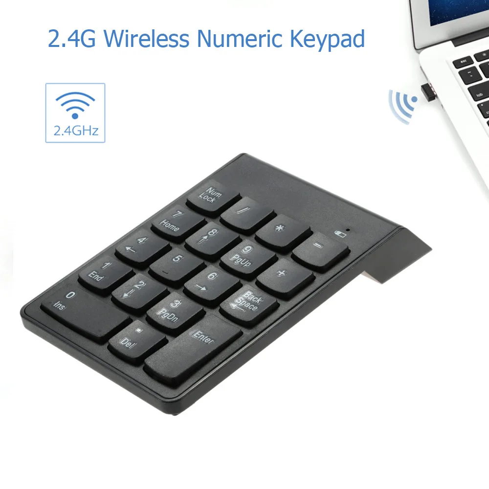 Портативный цифровой блокнот Mini USB 2,4 ГГц, 18 клавиш, Цифровая клавиатура финансового учета, расширения клавиатуры для ноутбука, настольного ноутбука