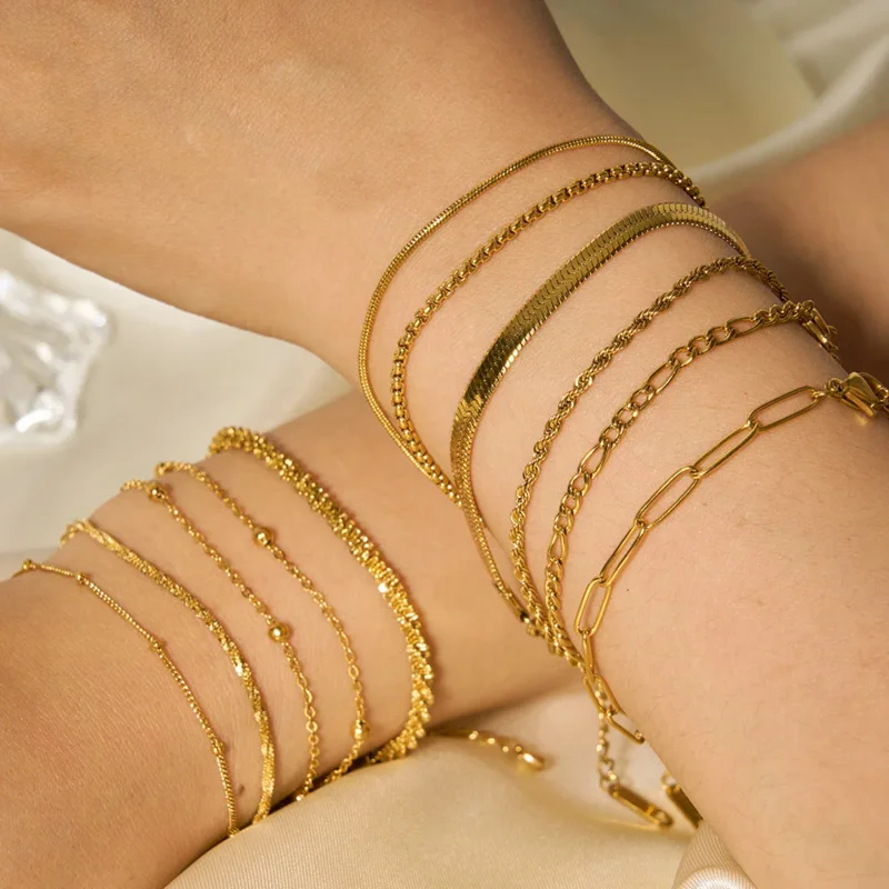 Классические браслеты-цепочки в виде змей для женщин, трендовый позолоченный Кубинский браслет-цепочка из нержавеющей стали, Модные женские Подарки, ювелирные изделия