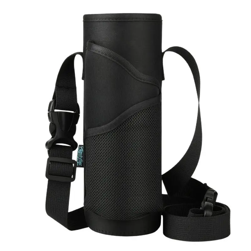 Держатель для бутылки с водой на ремне, сумка для переноски бутылки со съемным плечевым ремнем и ремешком для рук, спортивная