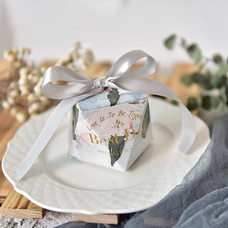 20pcsDiamond shape свадебный мешок для конфет с лентой Коробки для Свадебных Сувениров и подарков Коробка Шоколада для Гостей Подарочные Коробки Для Вечеринок