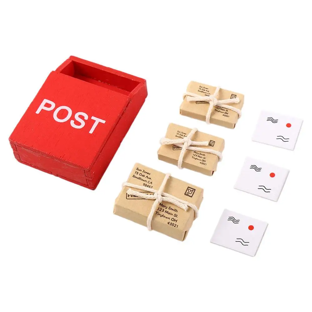 Имитационная модель декоративного ремесла с почтовым мешком, имитирующая открытку, Игрушечная мебель, кукольный домик, миниатюрный почтовый ящик, Мини-почтовый ящик