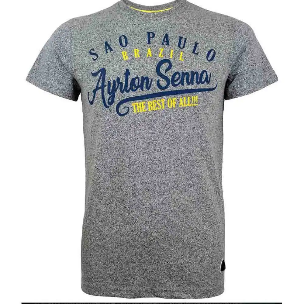 Айртон Сенна, винтажная серая футболка из Сан-Паулу, хлопковая футболка с короткими рукавами, топ, футболка