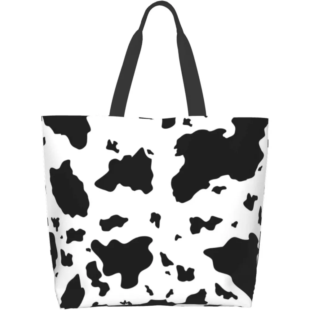 Большая сумка-тоут с принтом коровы для женщин, многоразовые продуктовые сумки, водонепроницаемая сумка для покупок с внутренним карманом для путешествий, работы, пляжного тренажерного зала