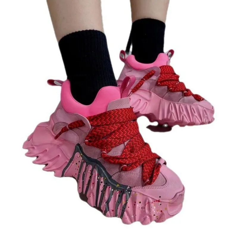 2023 Женские кроссовки на платформе, женская повседневная обувь, обувь для отдыха, Спортивная обувь, Женская вулканизированная обувь, Походная обувь из искусственной кожи