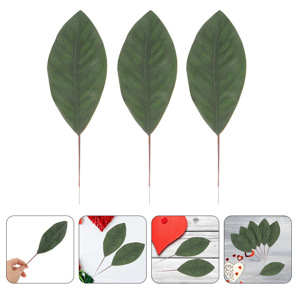 12шт искусственных листьев Реквизит Модели поддельных зеленых листьев Реалистичные искусственные листья для цветочной композиции своими руками