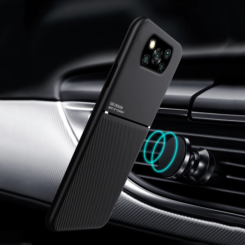 2023 Роскошный Магнитный Кожаный Чехол Для Телефона POCO X3 Pro NFC X3Pro X3NFC POCOX3 X 3 Встроенная Металлическая Пластина Полная Поддержка Покрытия Car H