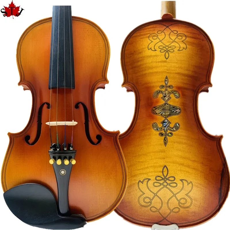 Скрипка ручной работы в стиле Strad Song Maestro 4/4, красивый корпус с инкрустацией, огромный и мощный звук #14178