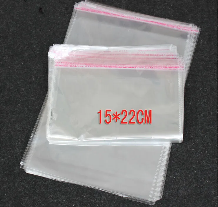 100ШТ 15x22 см opp прозрачные самоклеящиеся пластиковые пакеты с уплотнением для ожерелья/ювелирных изделий/подарка/Повязок diy small packing bag