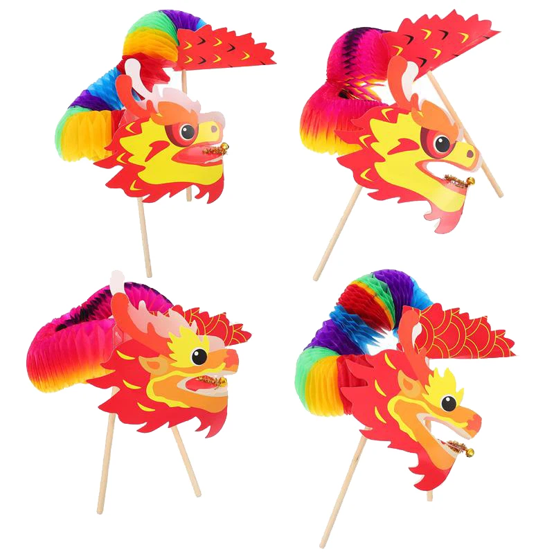 3D Бумажный дракон Материал для поделок Китайский Год Дракона Сделай сам Игрушка ручной работы Новогоднее украшение Подвесные Украшения Подарок для детей Семейные Игры