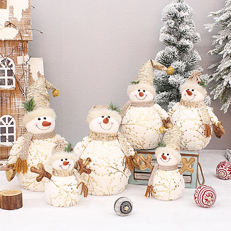 Рождественские куклы размером 60/50/26 см, короткие плюшевые куклы Printe 2023, Снеговик Санта-Клауса, кукла для украшения Рождественской елки